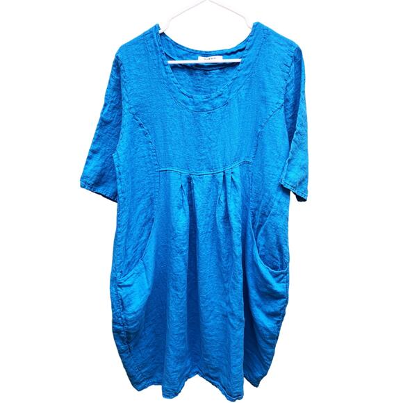 WoolOvers Royal Blue Pocket Dress Short Sleeve Size 12 - Picture 1 of 4